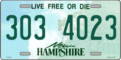 NH license plate 3034023