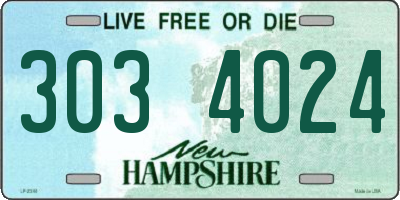 NH license plate 3034024