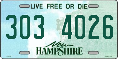 NH license plate 3034026