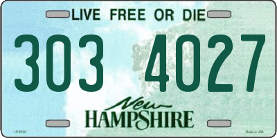 NH license plate 3034027