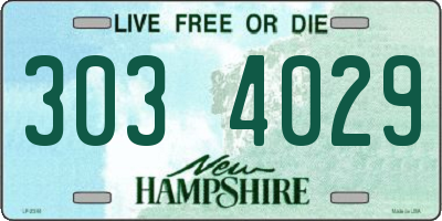 NH license plate 3034029