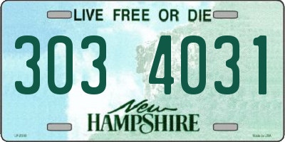 NH license plate 3034031
