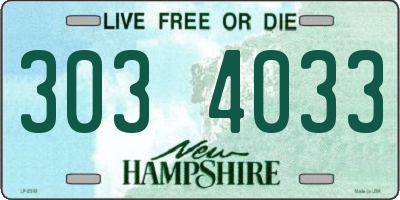 NH license plate 3034033