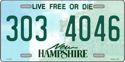 NH license plate 3034046