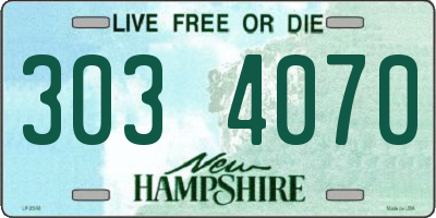 NH license plate 3034070