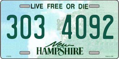 NH license plate 3034092