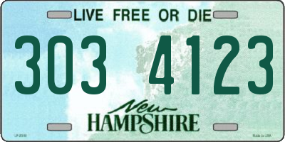 NH license plate 3034123