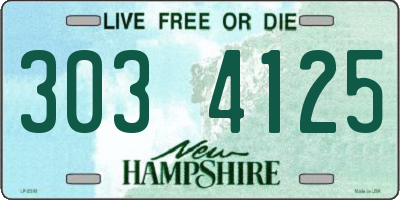 NH license plate 3034125