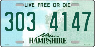 NH license plate 3034147