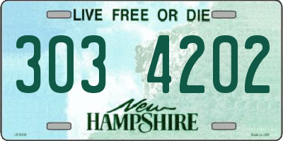 NH license plate 3034202