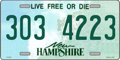 NH license plate 3034223