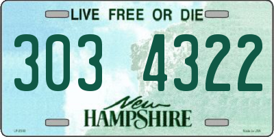 NH license plate 3034322