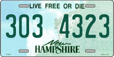 NH license plate 3034323