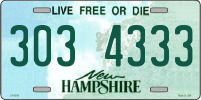 NH license plate 3034333