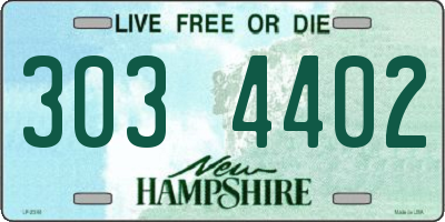 NH license plate 3034402