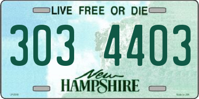 NH license plate 3034403