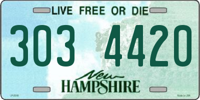 NH license plate 3034420