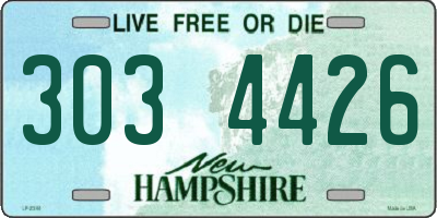 NH license plate 3034426