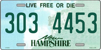 NH license plate 3034453