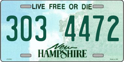 NH license plate 3034472