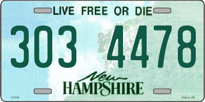 NH license plate 3034478