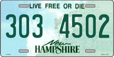 NH license plate 3034502