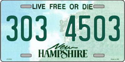 NH license plate 3034503