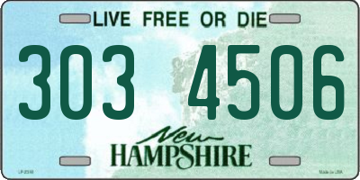 NH license plate 3034506