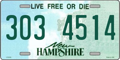 NH license plate 3034514