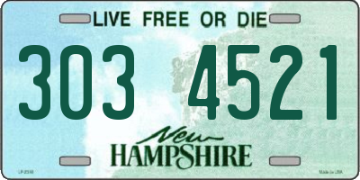 NH license plate 3034521