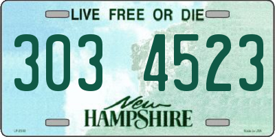 NH license plate 3034523