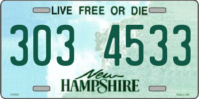 NH license plate 3034533