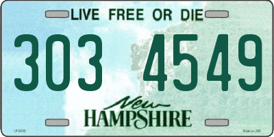 NH license plate 3034549