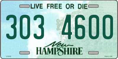 NH license plate 3034600