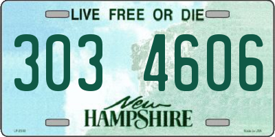 NH license plate 3034606