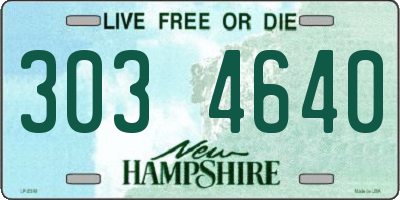 NH license plate 3034640