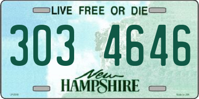 NH license plate 3034646