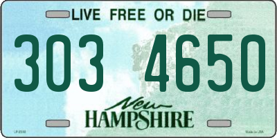NH license plate 3034650