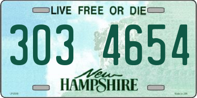 NH license plate 3034654
