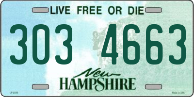 NH license plate 3034663