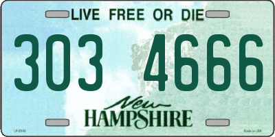 NH license plate 3034666