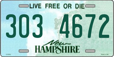 NH license plate 3034672