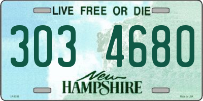 NH license plate 3034680