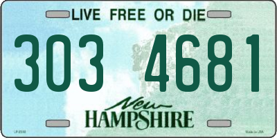 NH license plate 3034681
