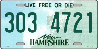 NH license plate 3034721