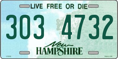 NH license plate 3034732