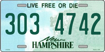 NH license plate 3034742