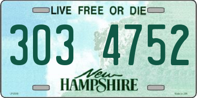 NH license plate 3034752