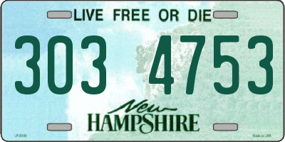 NH license plate 3034753