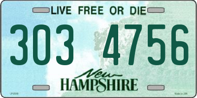 NH license plate 3034756
